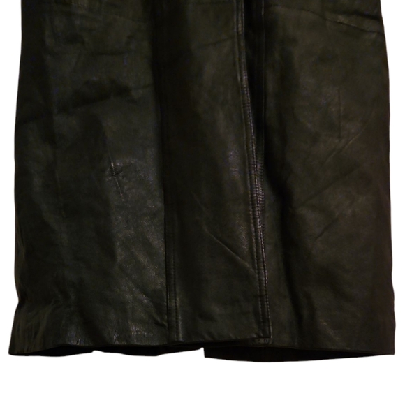 DoubleG Black Leather Jacket, Classic Lapel & Structured Design, Vintage, Sz Med - Picture 5 of 12